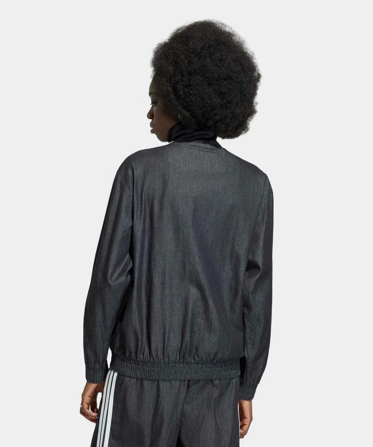Женская куртка-трактор с капюшоном, свободного кроя, из хлопка, Firebird Track Top Adidas, Black — фото 2