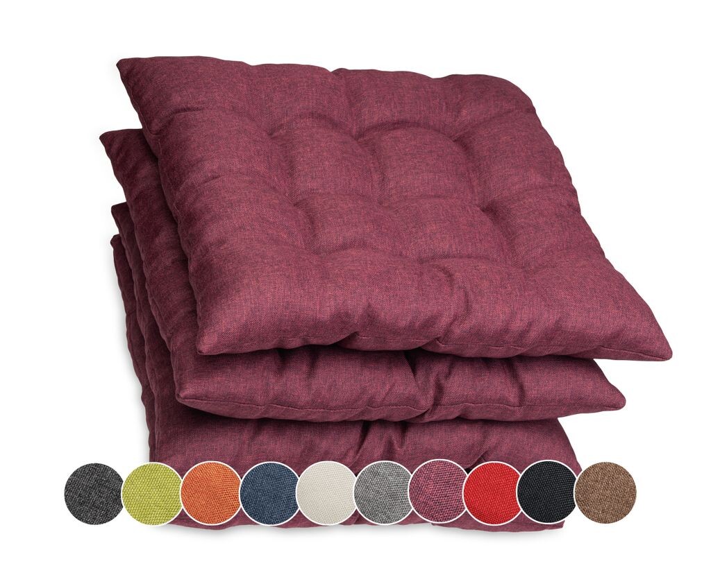 

[T] Sunnypillow Набор из 4 подушек для стульев с завязками 45 x 45 см. Удобная мягкая подушка толщиной 8 см. Подушка для стульев/скамек в доме и саду. Подушка для сиденья. Подушка для сиденья. Садовая подушка. На открытом воздухе/в помещении | Ч...