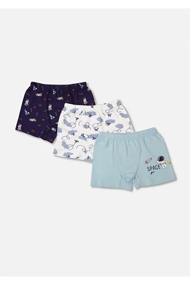 Детский комплект боксеров для мальчиков с принтом Astronaut pattern printed Çamaşırcımshop, Mixed Color Package