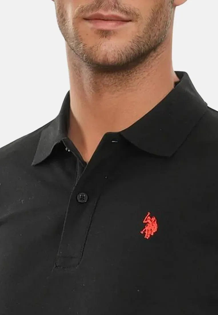 Мужское поло классическое USArrchie U.S. Polo Assn., Black/Red — фото 4