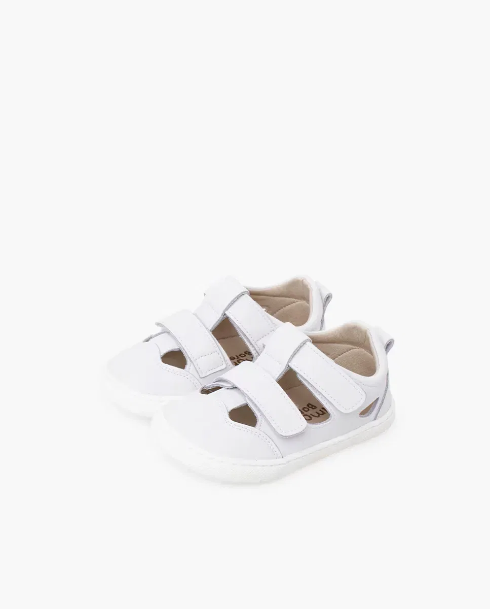 Детские сандалии для девочек с широкой колодкой Barefoot Pisamonas, Blanco — фото 2
