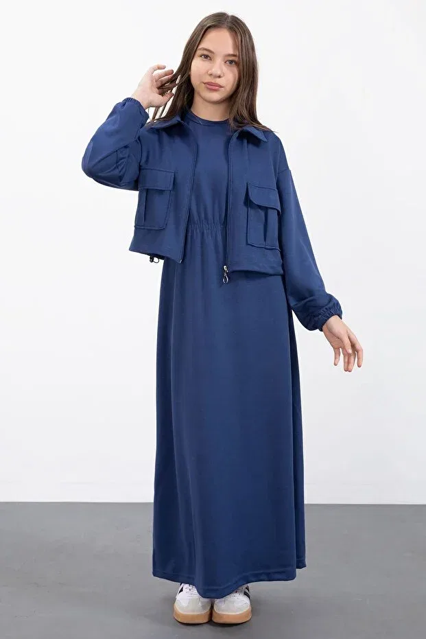 Детское платье для девочек без рукавов Cansın Mini, Navy Blue