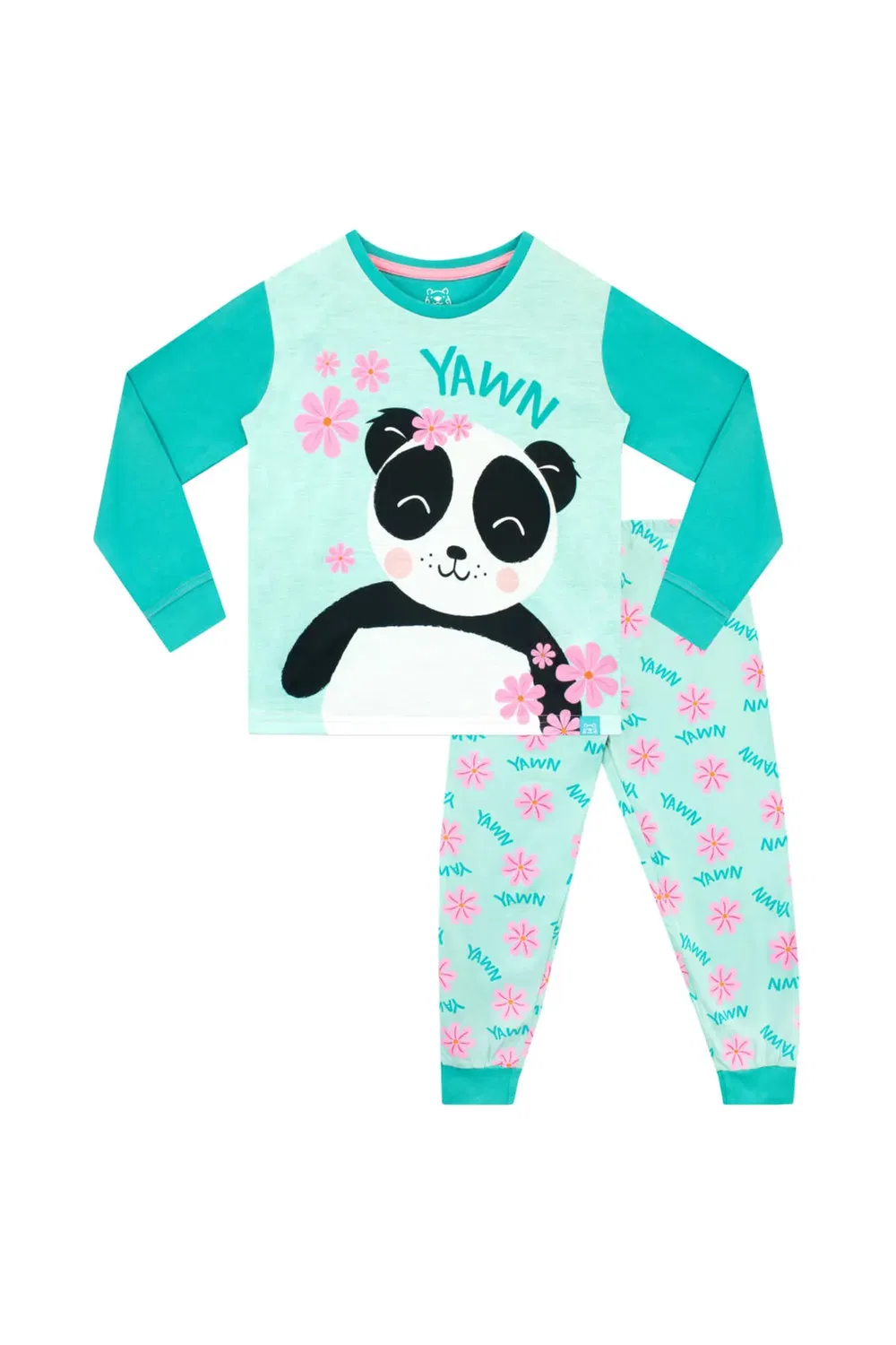 Детская пижама с принтом Flower panda Harry Bear, Green