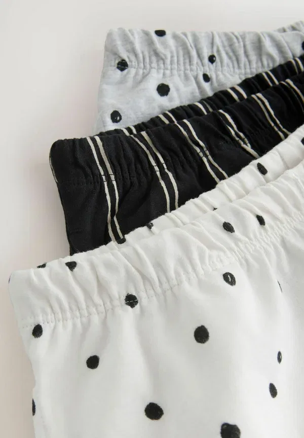 Комплект пижамных шорт с коротким рукавом 3 шт, хлопок, полоска, Short sleeve 3 pack set, Next, Monochrome — фото 3