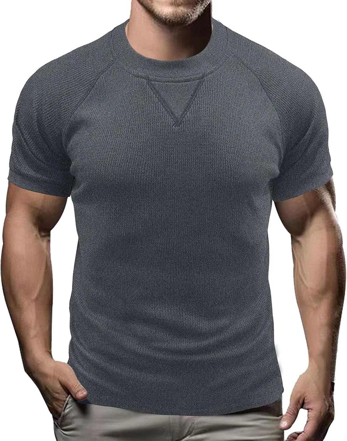Мужская футболка с круглым вырезом Workout Shirts, Gray