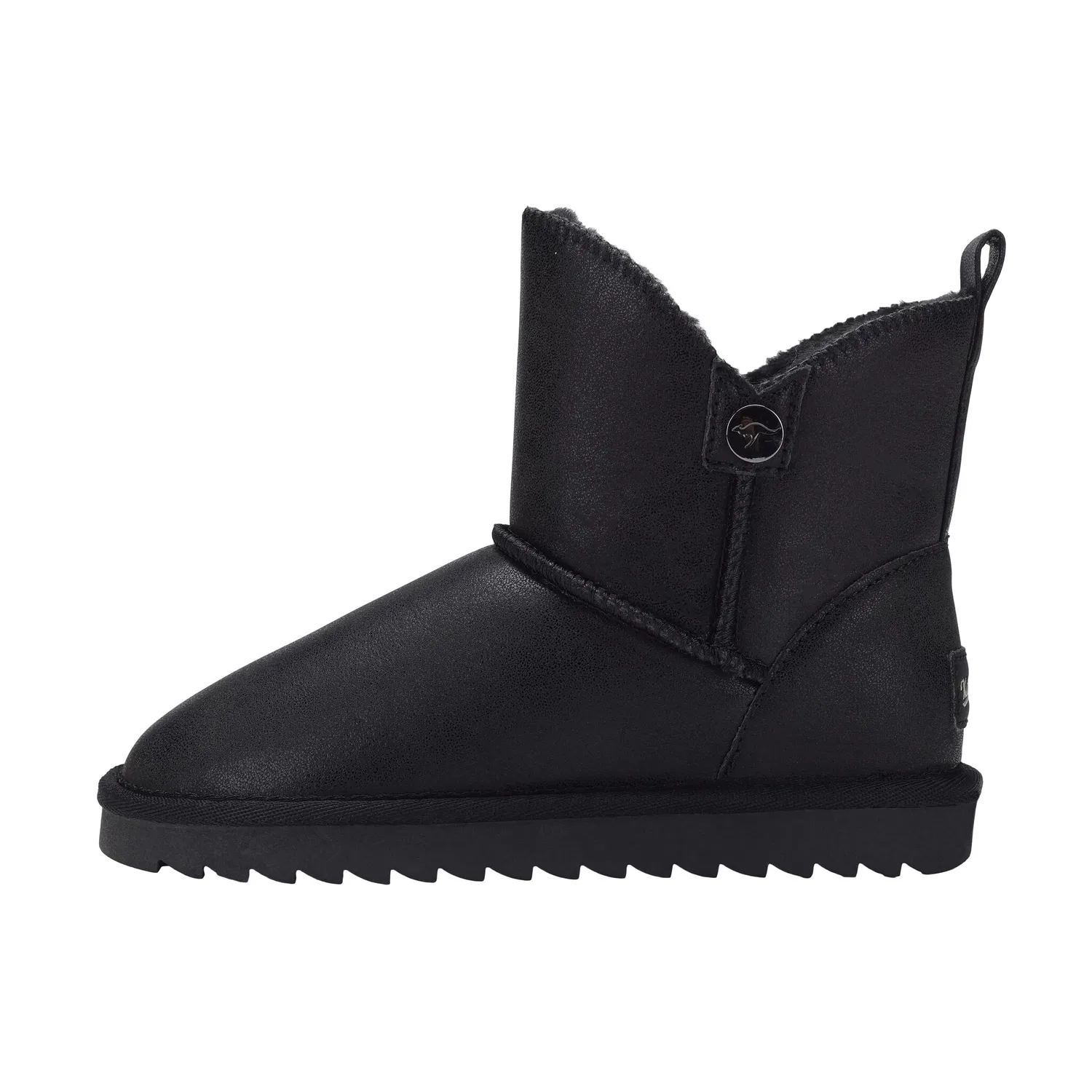 Детские зимние ботинки-слипоны с текстильным верхом KangaROOS, Jet Black Metallic — фото 2