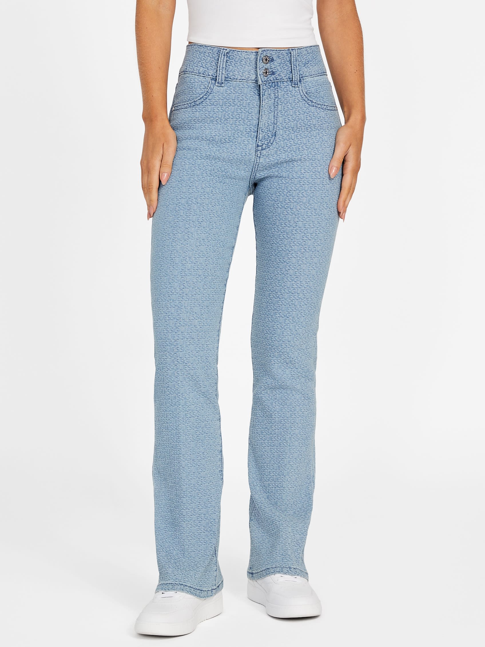 

Зауженные джинсы с расклешенным низом Guess Factory, Medium Wash