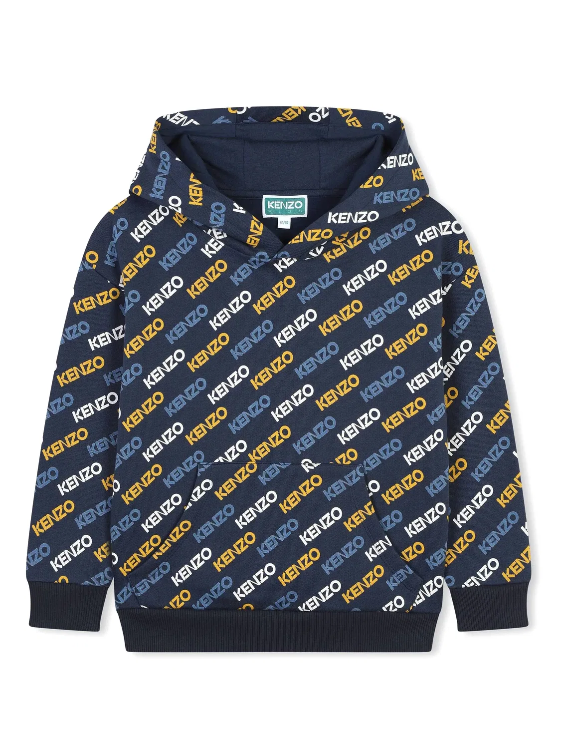 Худи с логотипом из хлопка Kenzo, синий