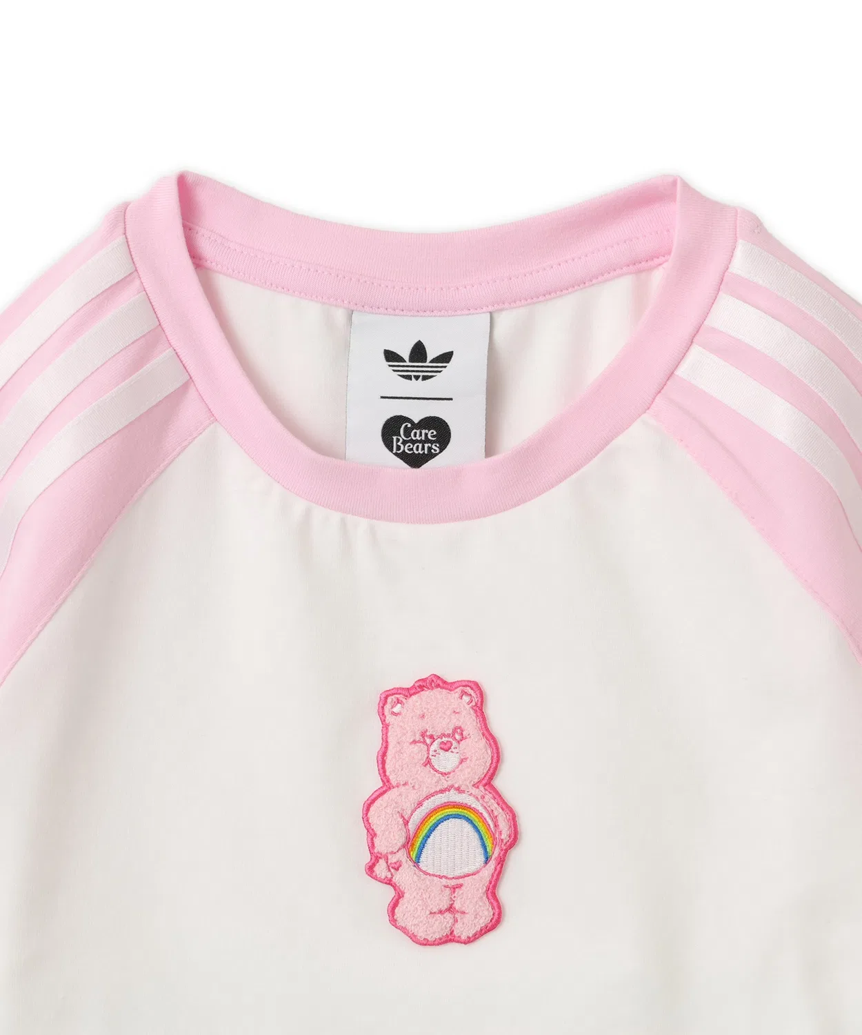 Женская футболка с принтом Care Bears Baby Tee Adidas, Белый/Розовый — фото 4