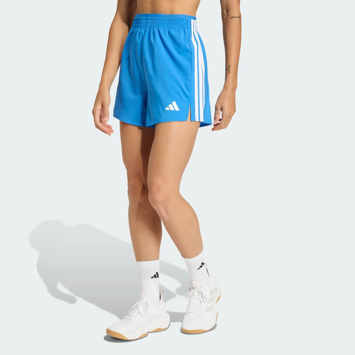 Женские спортивные шорты с технологией Climacool Workout Essentials 3-Stripes Woven adidas, Ray Blue / White