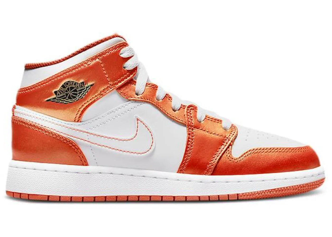 Детские кроссовки на шнуровке Jordan 1 Mid SE Jordan Electro Orange/Black/White