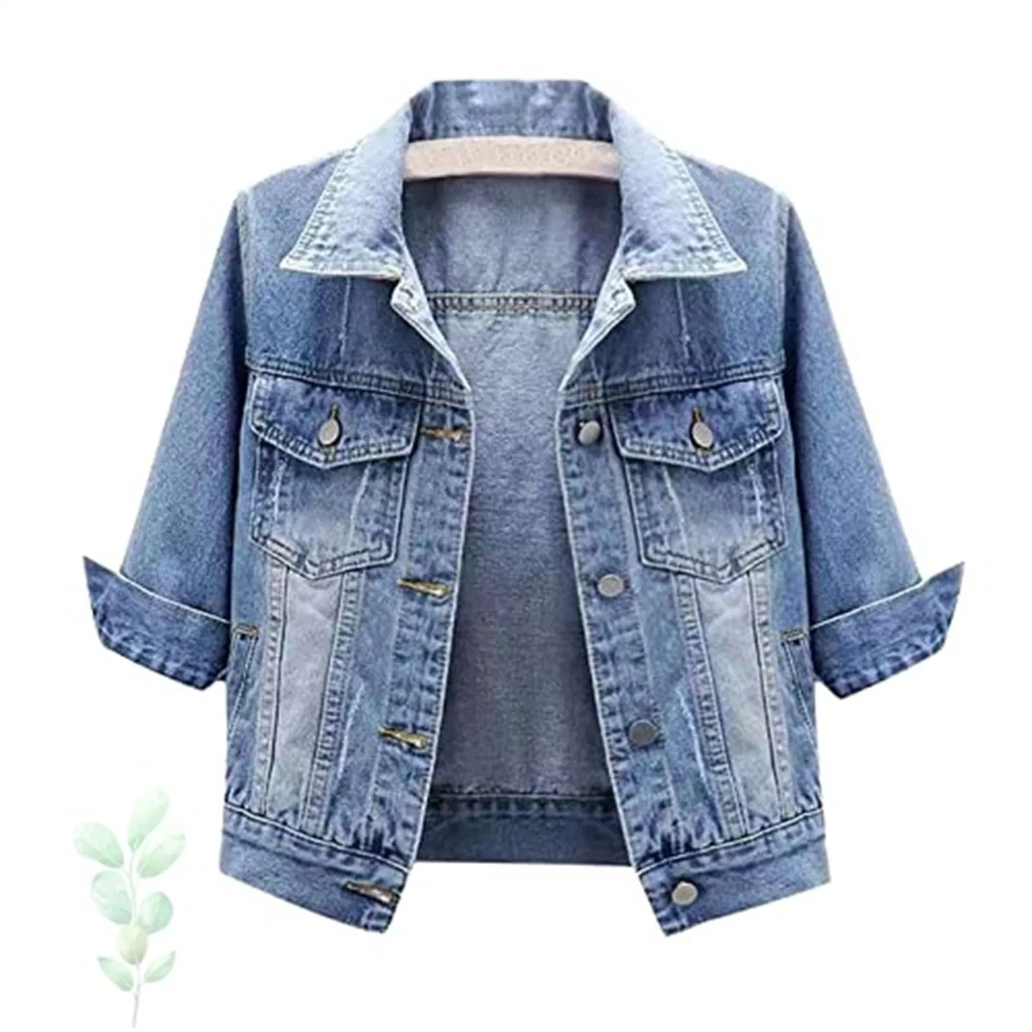 Женская джинсовая куртка с рукавом 3/4, Light denim