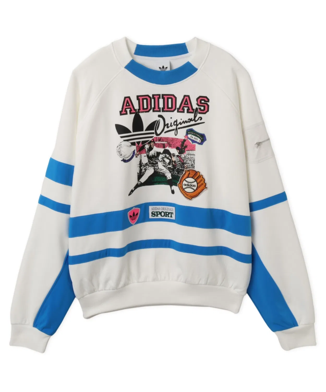 Женский свитшот оверсайз с длинным рукавомArchive Sweat Shirt Baseball Adidas, White — фото 4