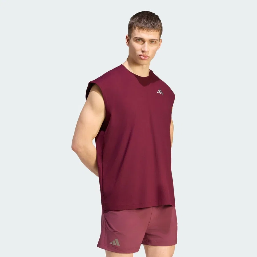 Спортивная футболка ADIDAS PERFORMANCE, цвет бордовый — фото 2