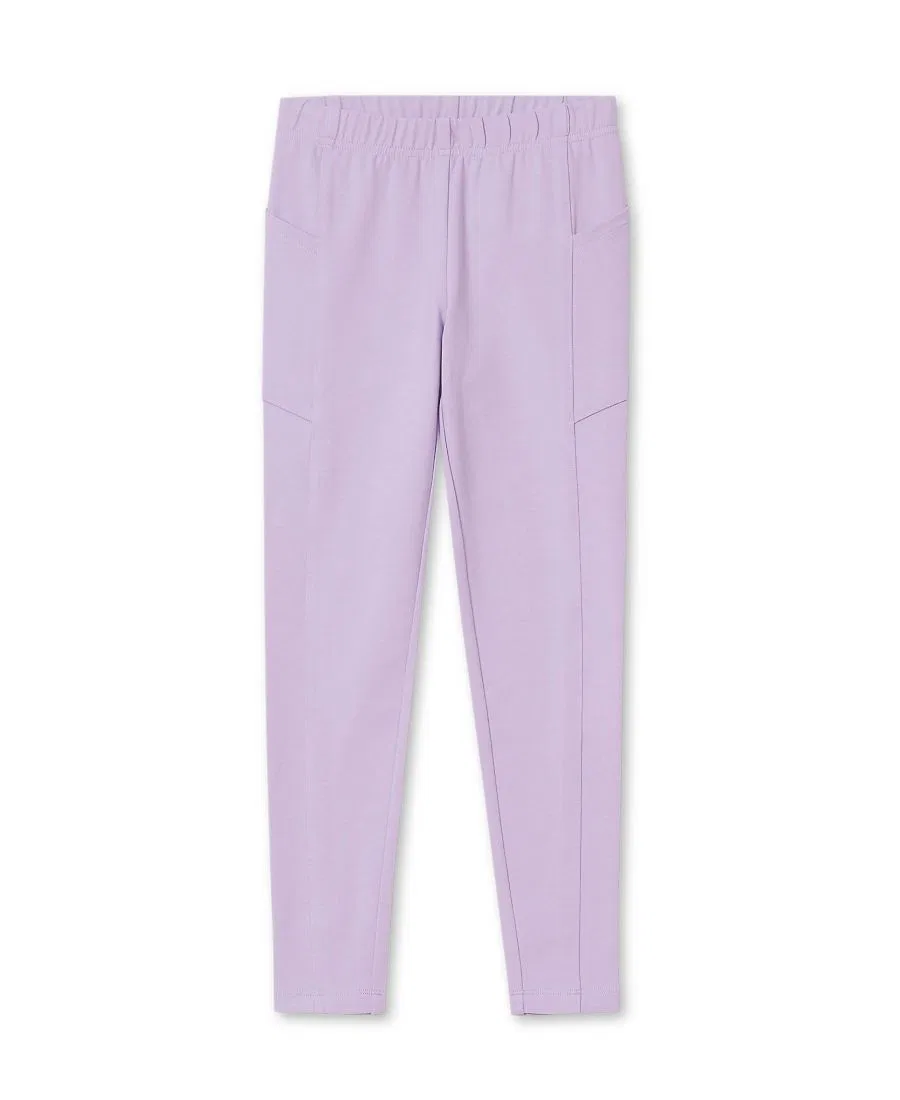 Леггинсы детские с усиленной тканью и карманами Tough Cotton Ankle Legging with Pockets Lands' End, Lilac Breeze