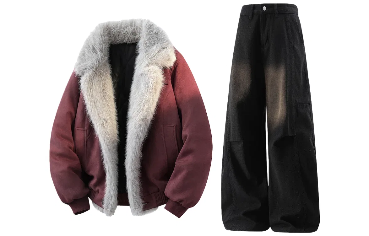 Детский спортивный комплект с утеплителем X1617, Red Puffer Jacket+Black Pants, Красный/Черный