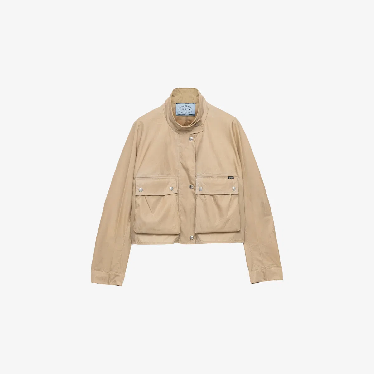 Куртка-борцовка из нейлона re-nylon с эффектом потертости Prada, коричневый