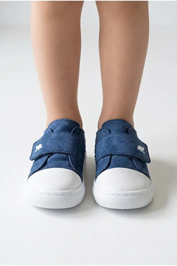 Детские кроссовки для девочек с липучкой Sthapy, Navy Blue — фото 4