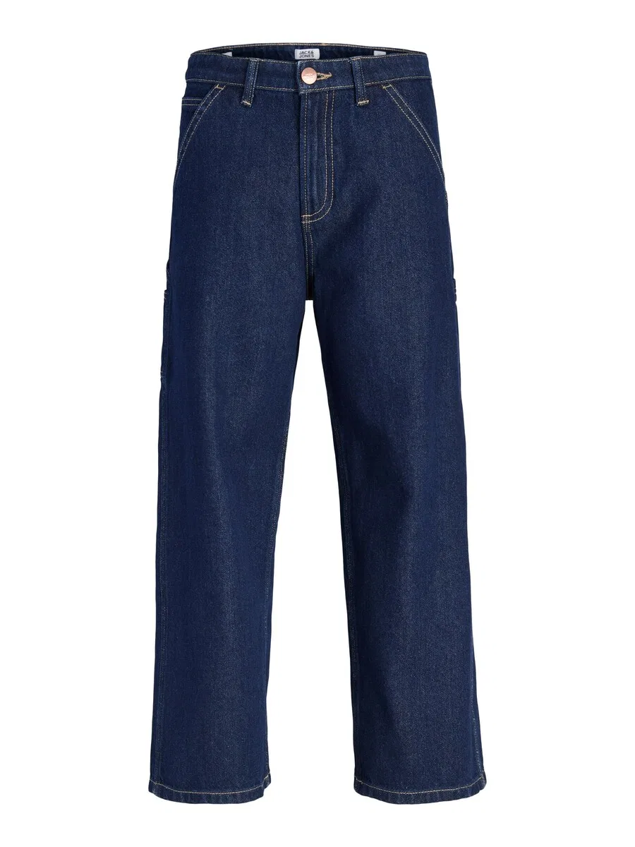 Детские джинсы Jack & Jones Junior Baggy Jeans 'JJIALEX JJCARPENTER' темно-синего цвета