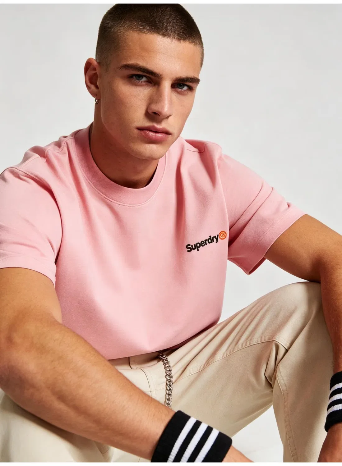 Футболка хлопковая с принтом унисекс Superdry, розовый — фото 3