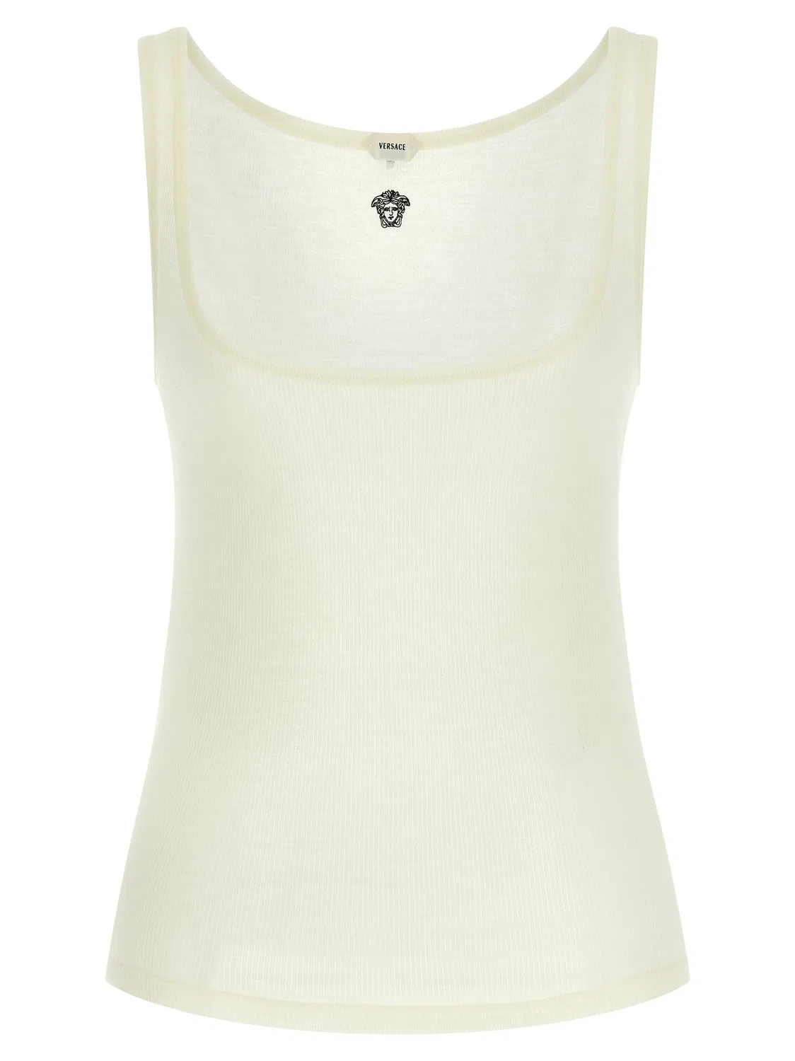 Женская футболка без рукавов с вышивкой La Medusa Versace, White