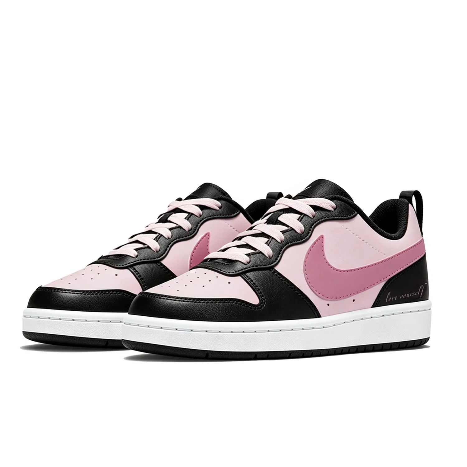 Детские кроссовки для скейтбординга с принтом Nike Court Borough 2, Nike, Black Pink Pink — фото 4