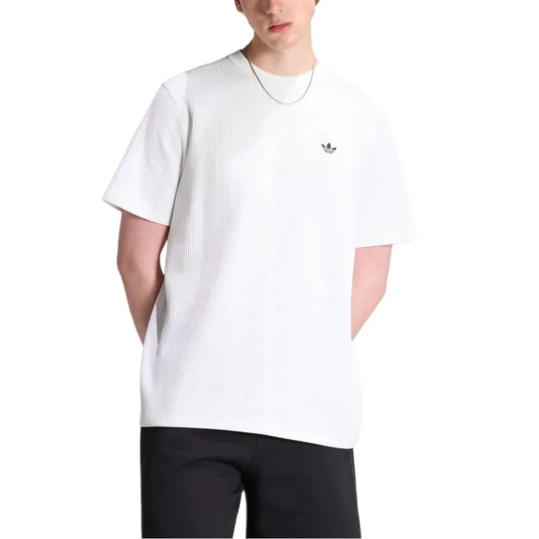 Футболка с круглым вырезом, белая, Adidas Originals, White — фото 4