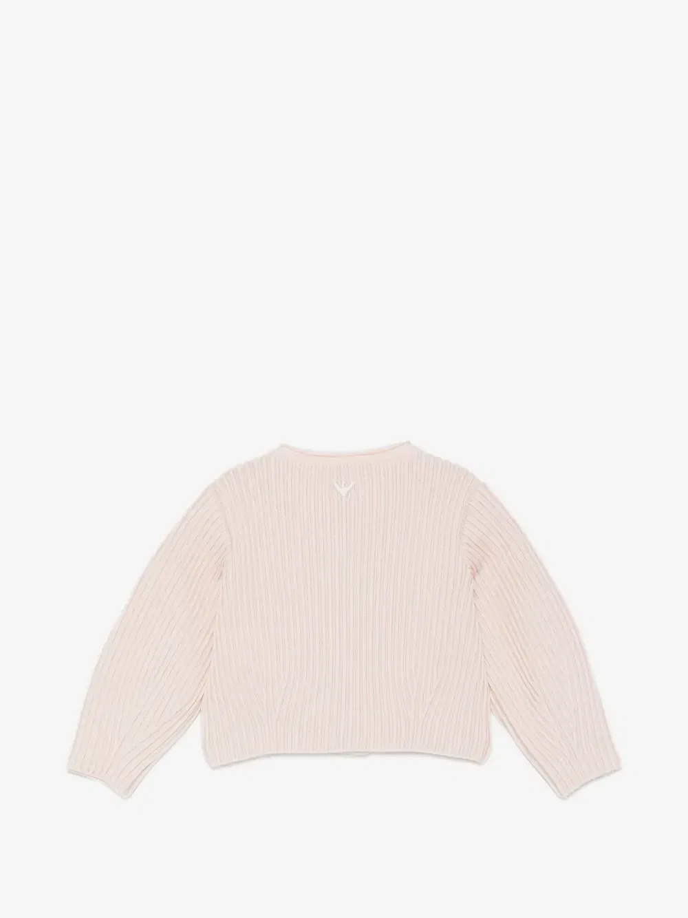 Укороченный кардиган в рубчик Emporio Armani Kids, розовый — фото 2