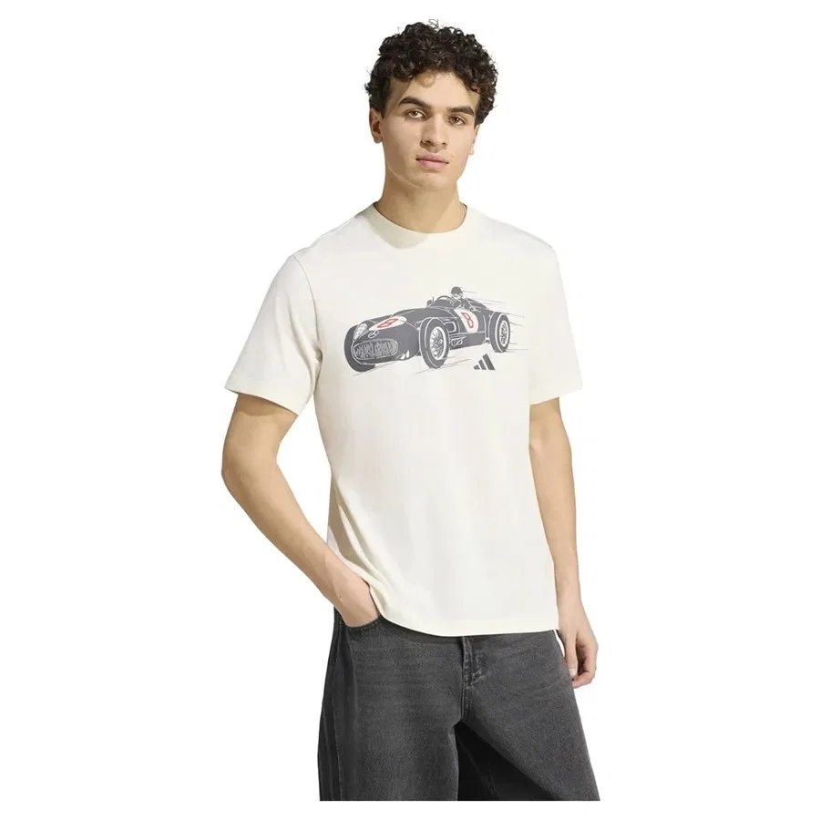 Футболка с длинным рукавом Mercedes-AMG Petronas Formula 1 Team Silver Arrows 1955 Graphic Tee adidas, Белый — фото 2