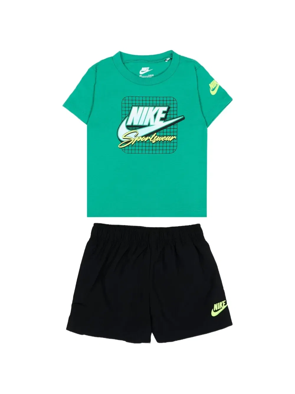 Комплект из шорт с логотипом Nike Kids, зеленый