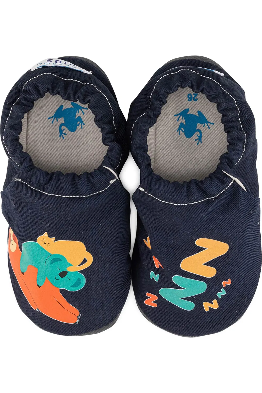 Детские тапочки slip-on на плоской подошве Slumber Hyper Barefoot Hopfrög Kids, темно синий — фото 3