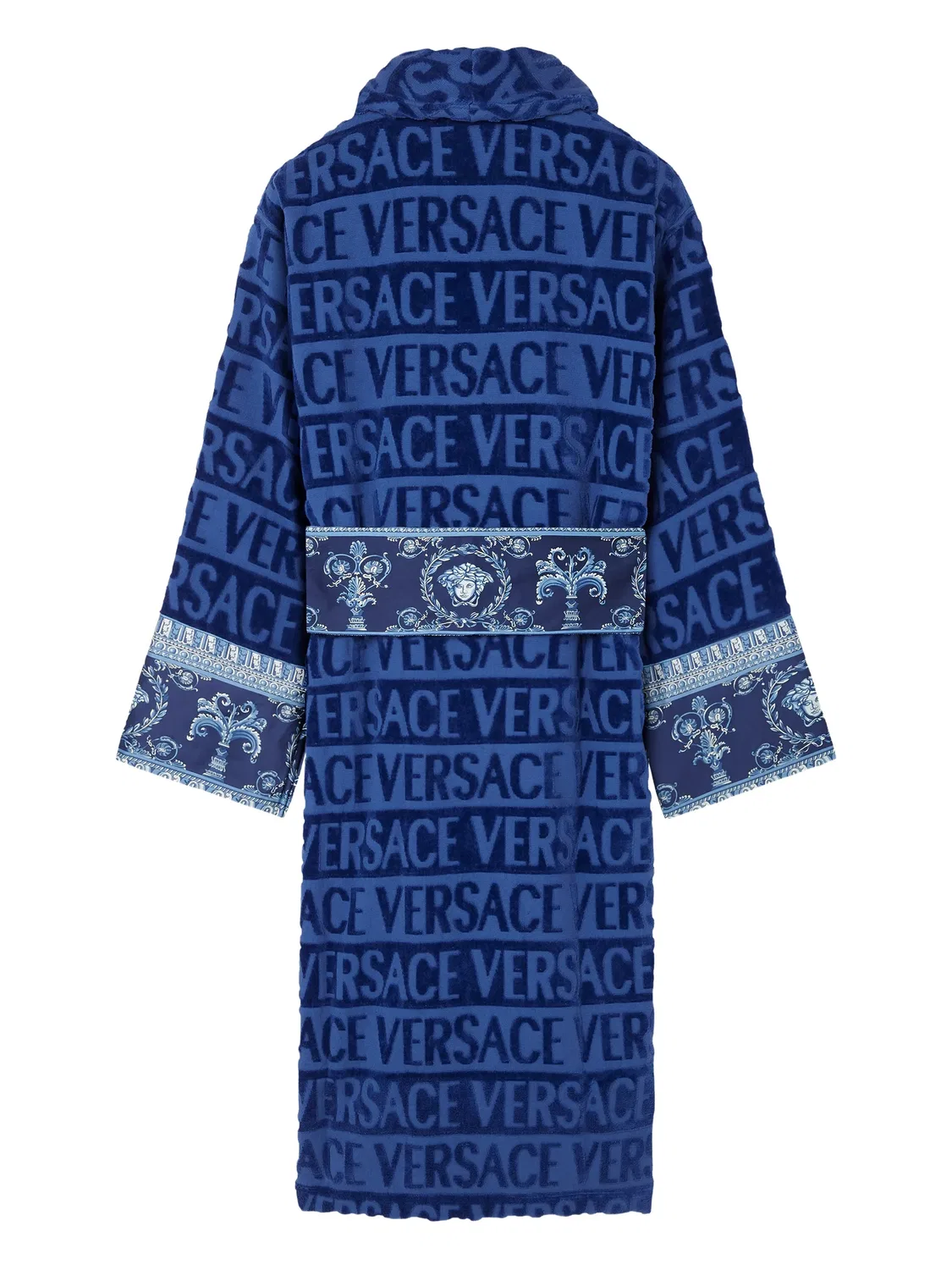 Халат с барочным принтом Versace, синий — фото 2