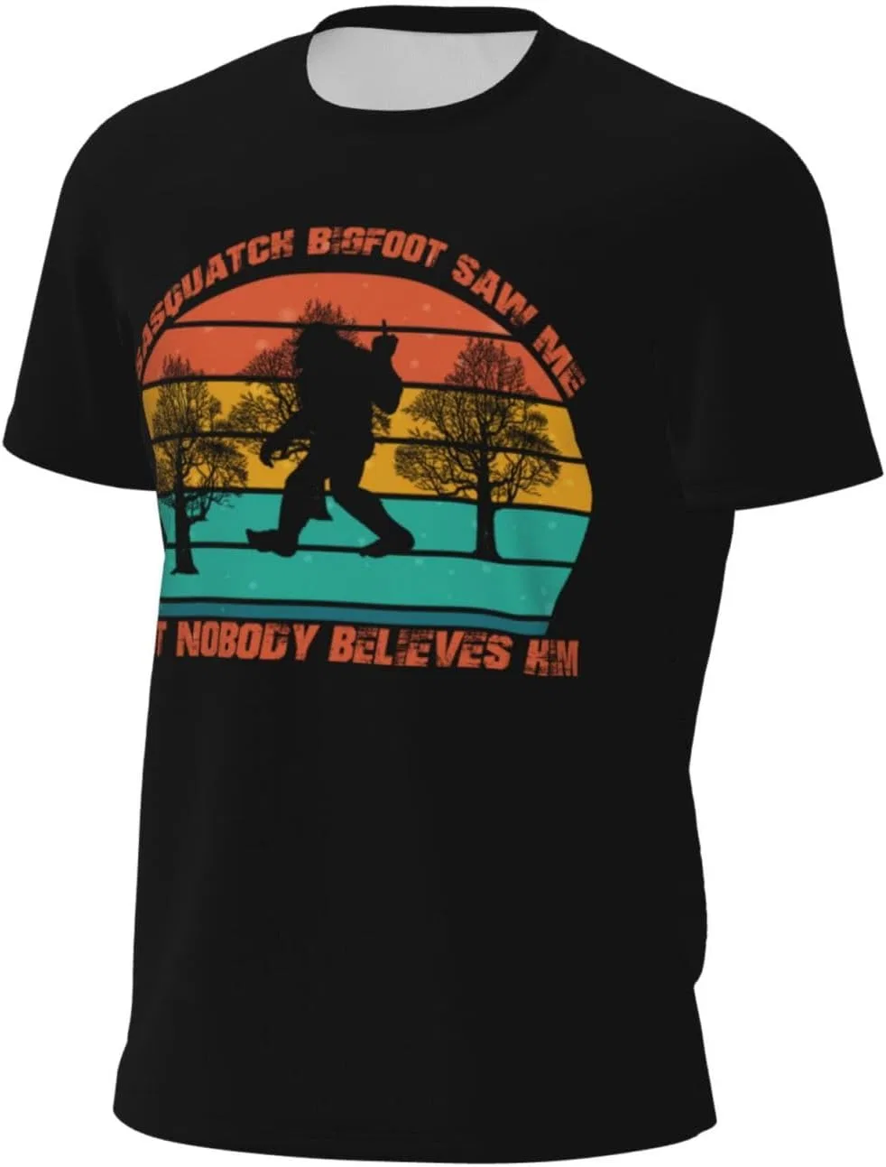 Мужская сетчатая футболка с принтом Sasquatch, Sasquatch Bigfoot Saw Me But Nobody Believes Him2