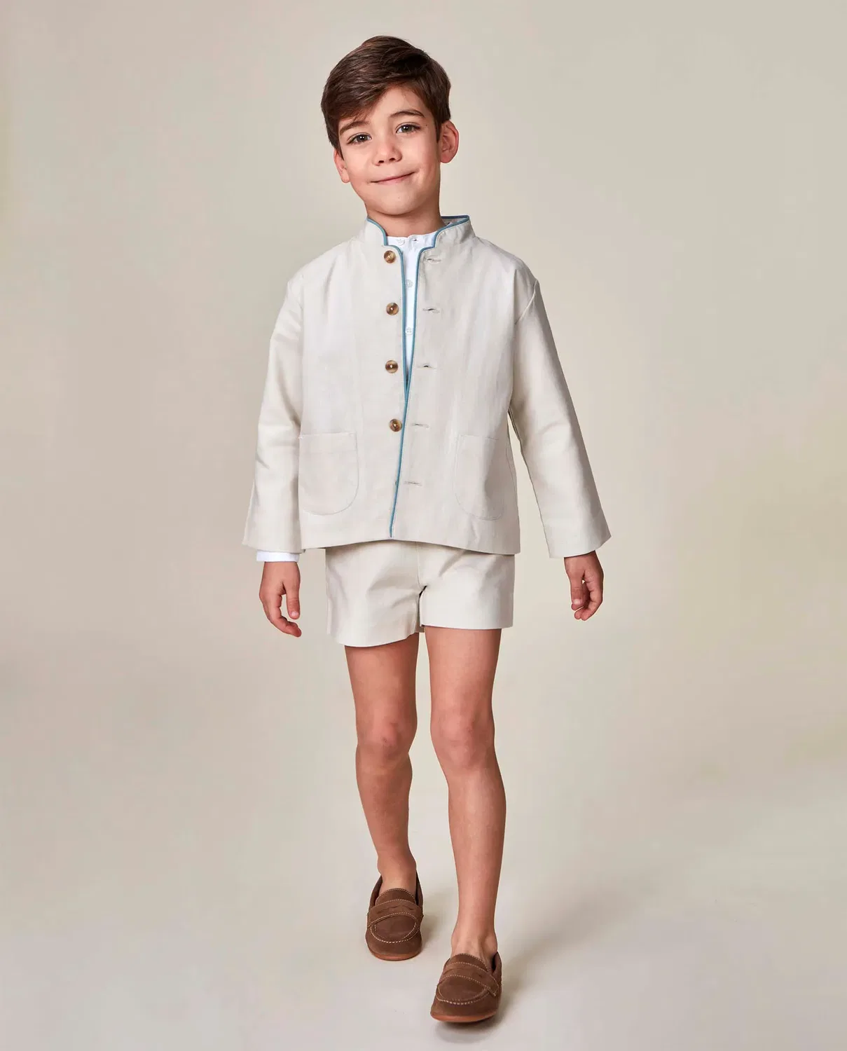 Детское пальто для мальчиков льняное Gocco, Beige