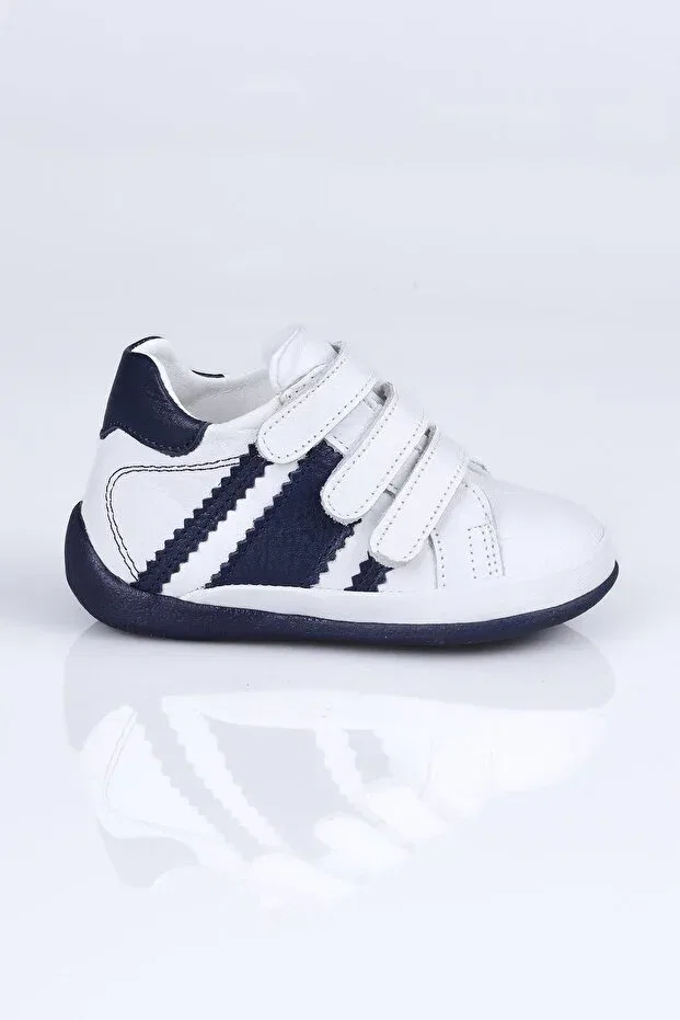 Детские ботинки для девочек на липучках V.005 April Shoes Lepi Kids, White Lacquer