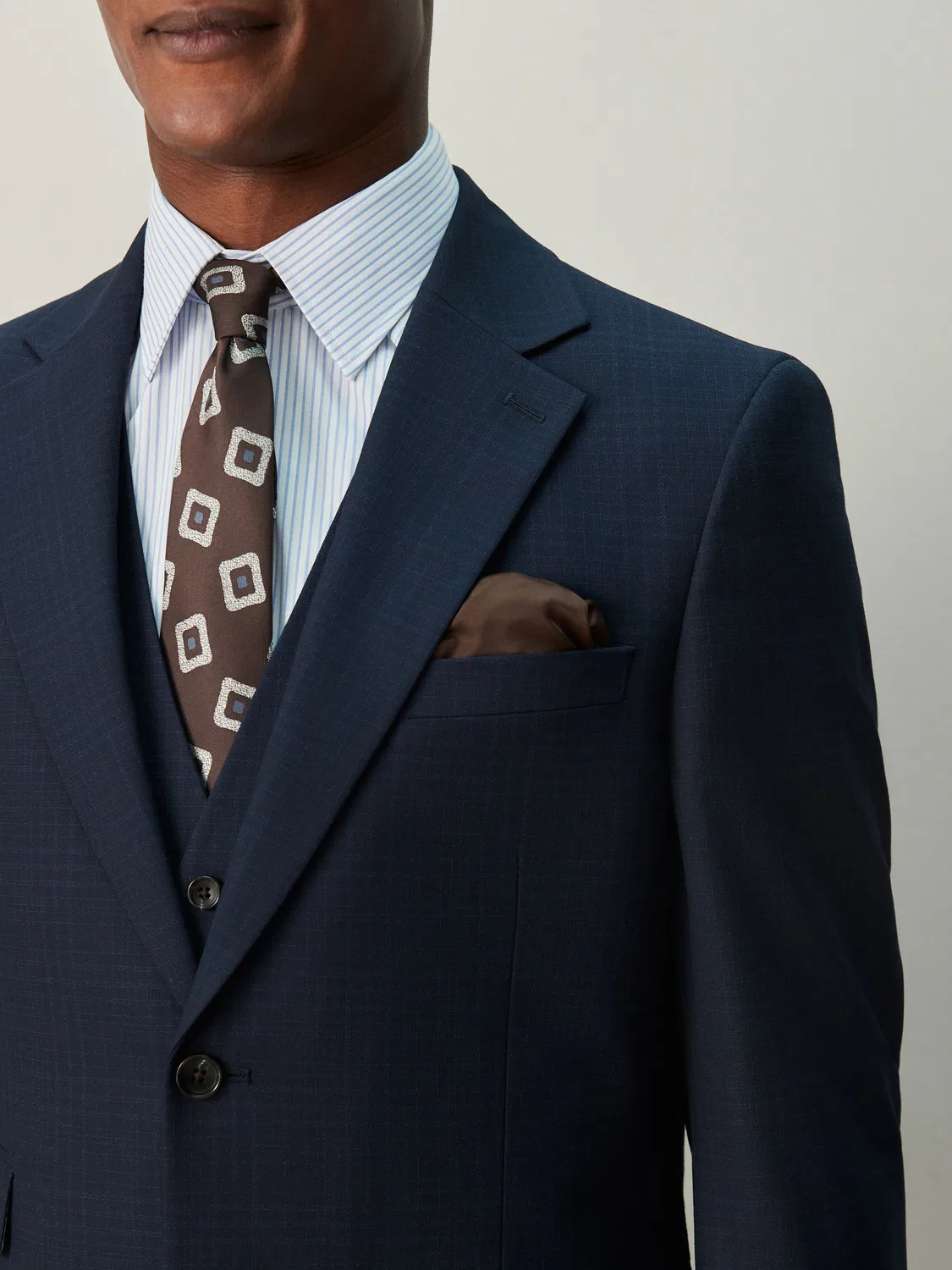Пиджак в клетку, Slim Fit Next, темно-синий