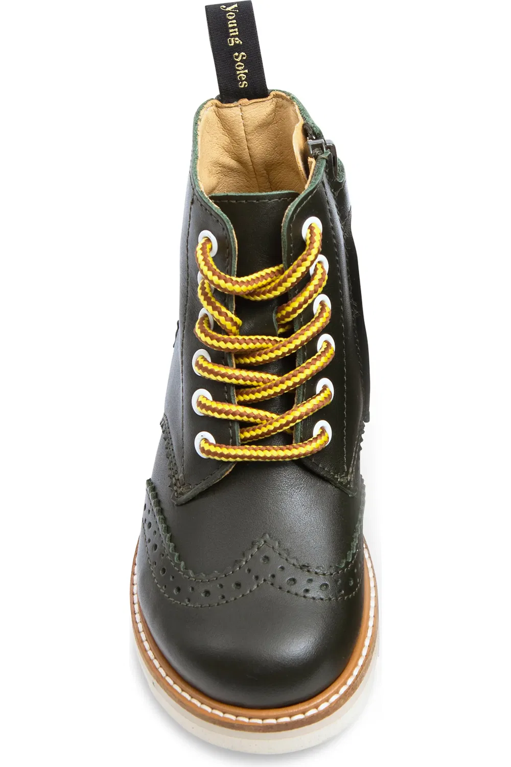 Детские ботинки броги на шнуровке Sidney Young Soles, Hunter Green — фото 4