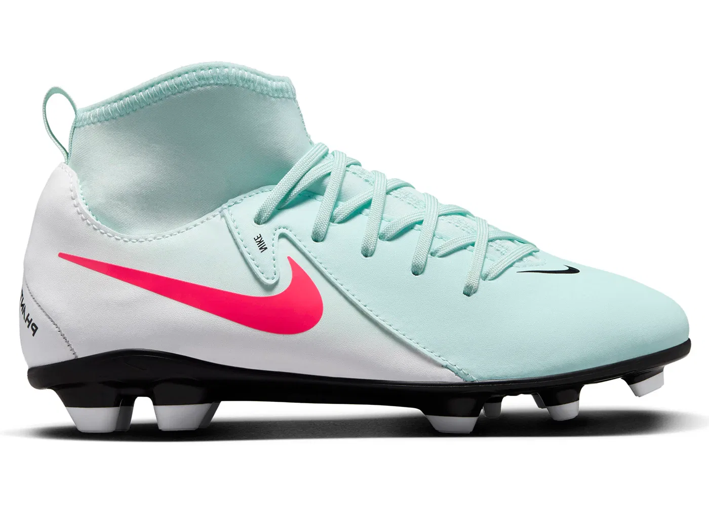 Детские бутсы для девочек с высоким верхом Nike Phantom Luna 2 Club MG, Mint/Off Noir/Atomic Red