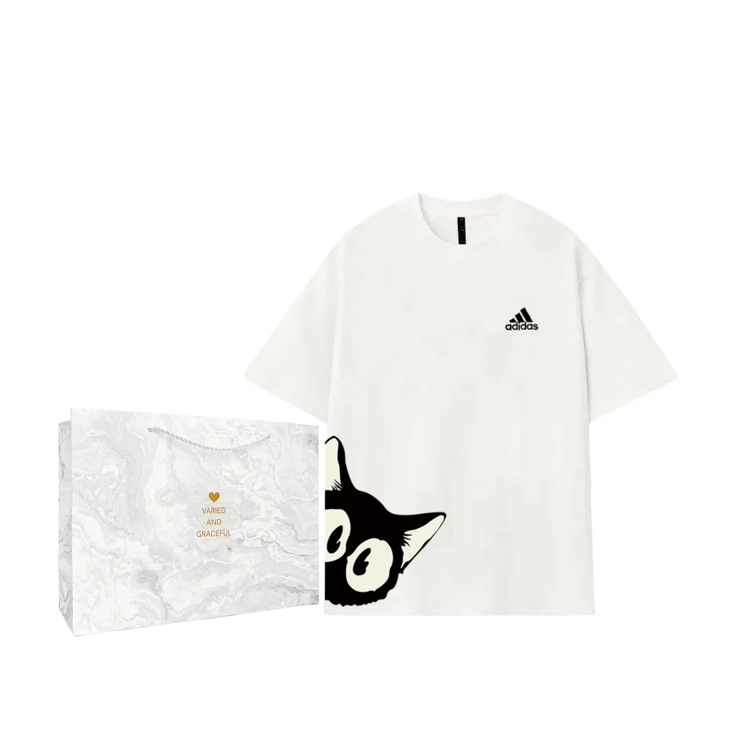 Футболка хлопковая с круглым вырезом Adidas, Official Shopping Bag