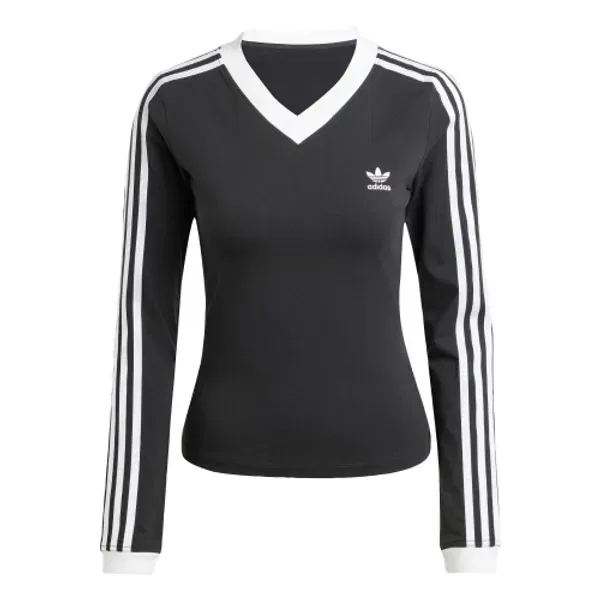 Футболка с длинным рукавом и V-образным вырезом, Adidas, черный — фото 4