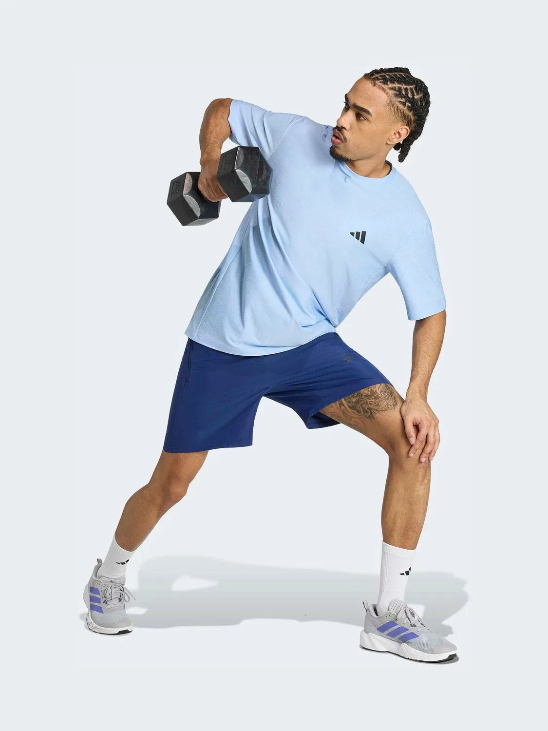 Футболка тренировочная Workout Essentials Flex adidas, голубой — фото 3