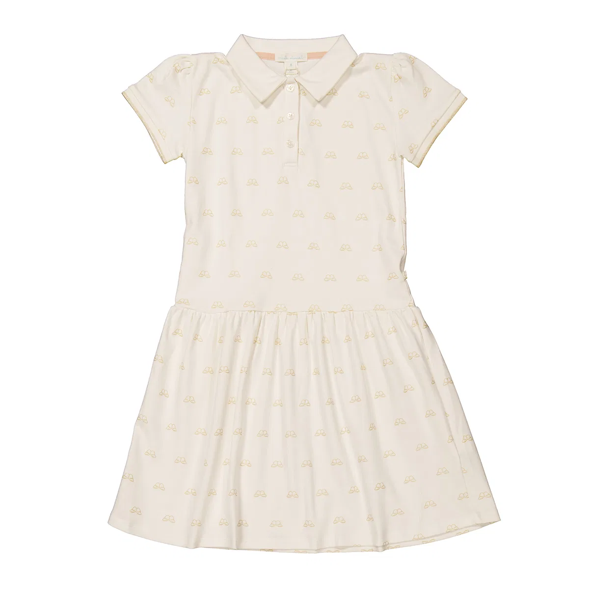 Платье-поло с принтом Angel Wing Kids Angel Wing Printed Polo Dress Marie Chantal, White