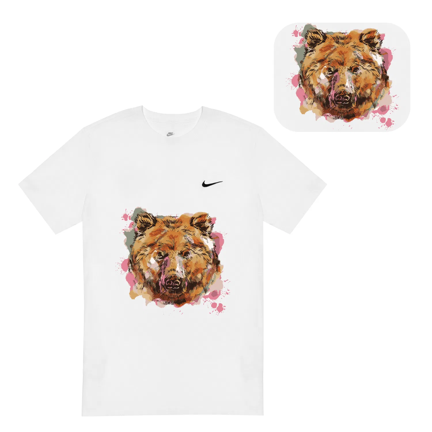 Футболка с принтом, белая, Nike, White — фото 3