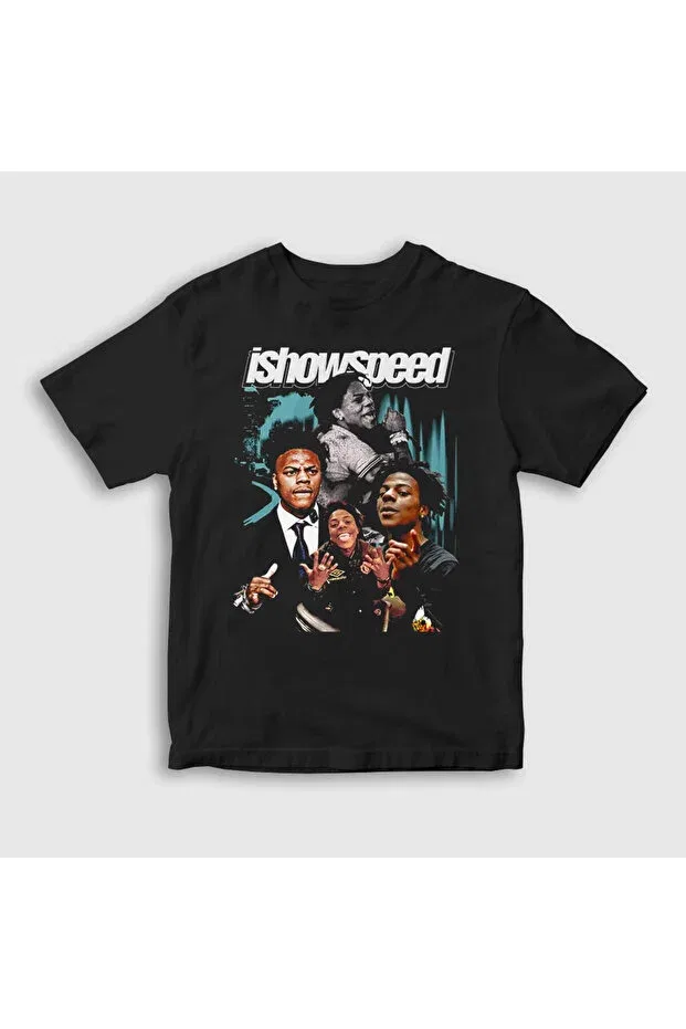 Детская футболка для девочек с принтом Unisex kids black poster influencer t-shirt 528852 tt Presmono, Black