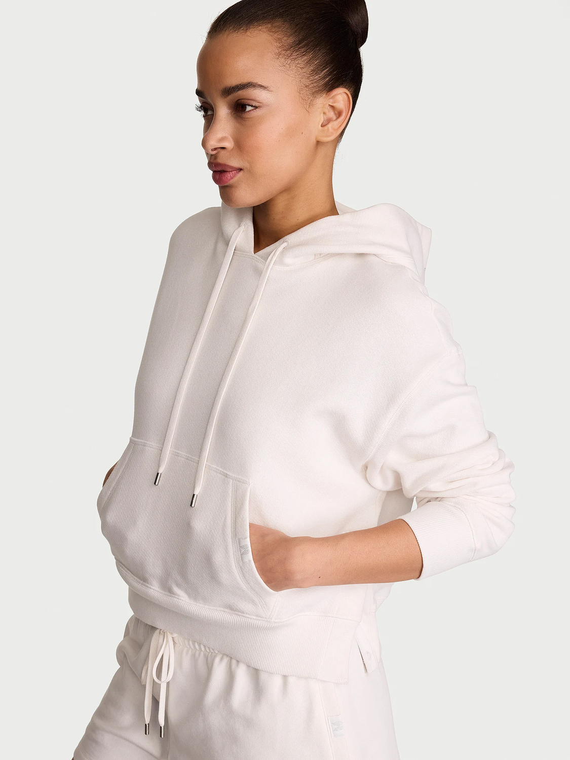 Худи Victoria's Secret Angel Essentials Popover Fleece Slit, белый — фото 2