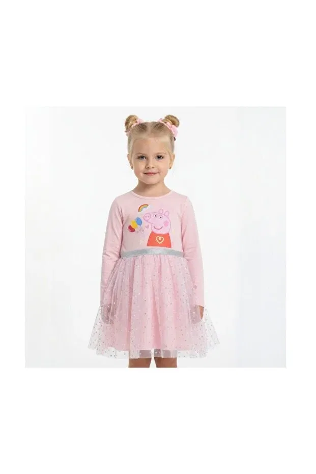 Детское платье для девочек с принтом Peppa Pig Tulle Girls' Dress Seabubbles, Pink
