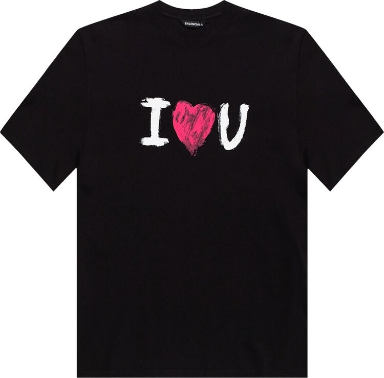

Футболка Balenciaga I Love You T Shirt Black/White, черный
