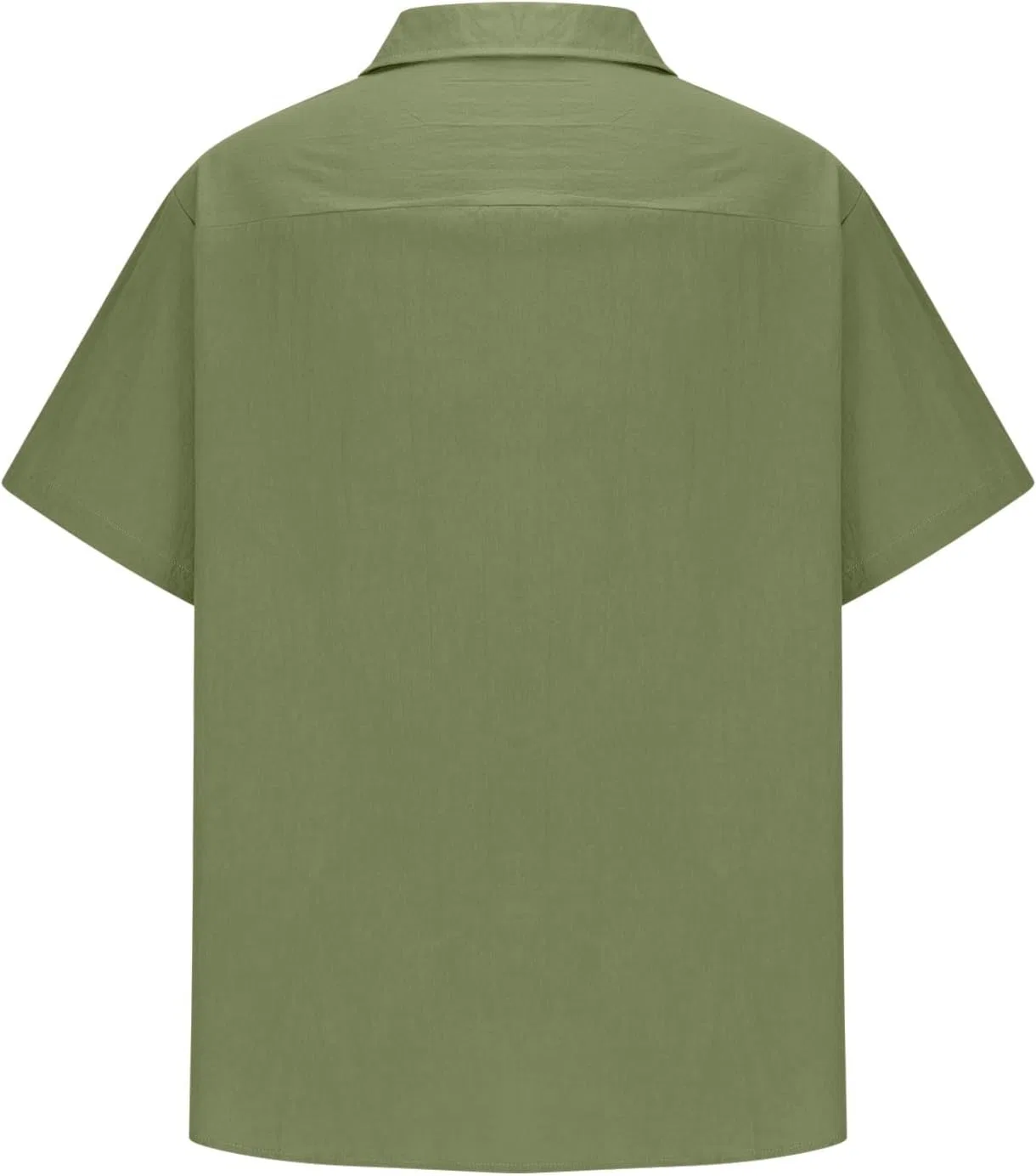 Мужская футболка с коротким рукавом из хлопка и льна, Army Green — фото 2