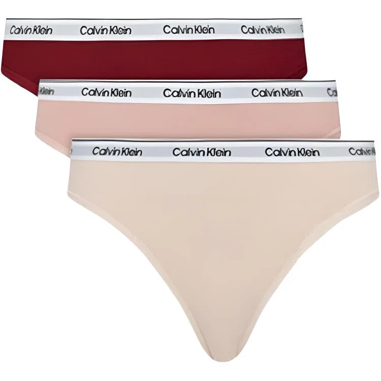 Женские трусы-слипы с принтом, набор из 3 штук, Calvin Klein, Red/Pink/Flesh