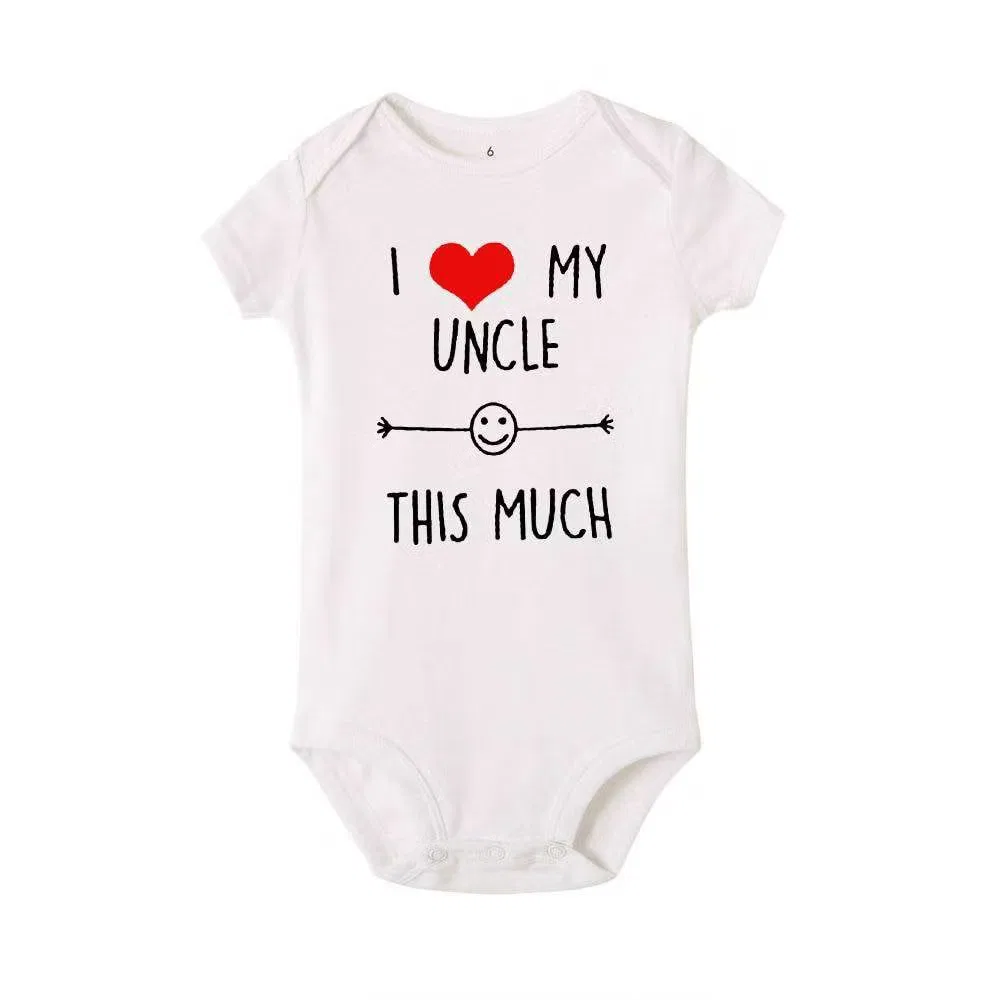 Боди-комбинезон с принтом I Love My Uncle Matching Family Outfits, белый